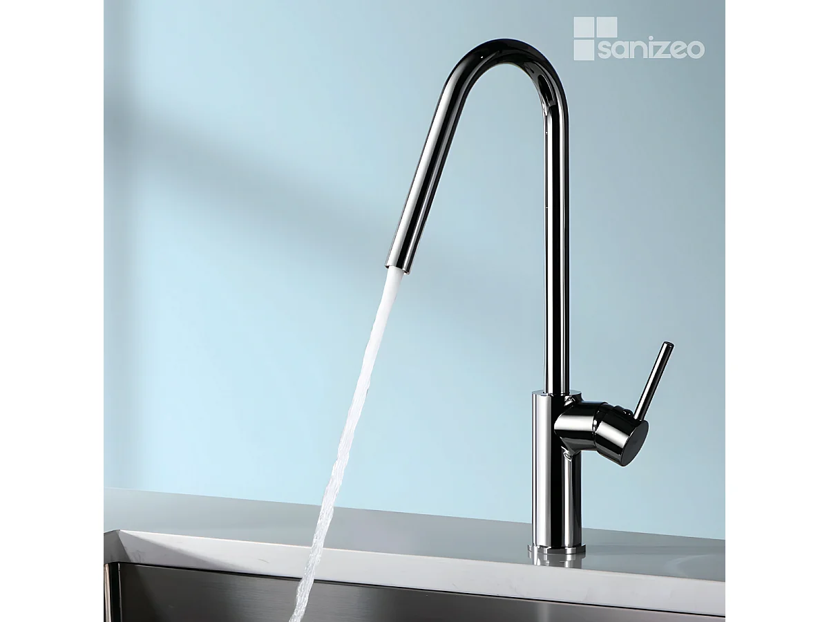 Mitigeur Évier Cuisine avec douchette extractible chromé - Design moderne – KENIA IMEX