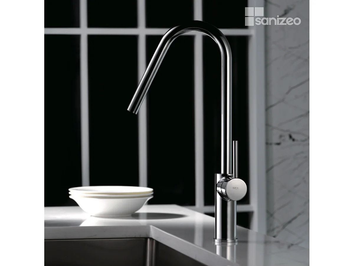 Mitigeur Évier Cuisine avec douchette extractible chromé - Design moderne – KENIA IMEX