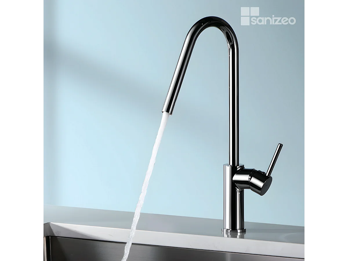 Mitigeur Évier Cuisine avec douchette extractible chromé - Design moderne – KENIA IMEX