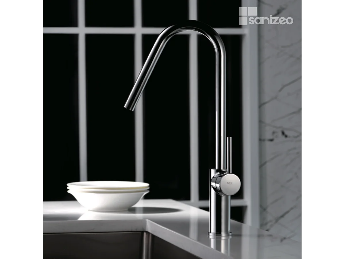 Mitigeur Évier Cuisine avec douchette extractible chromé - Design moderne – KENIA IMEX