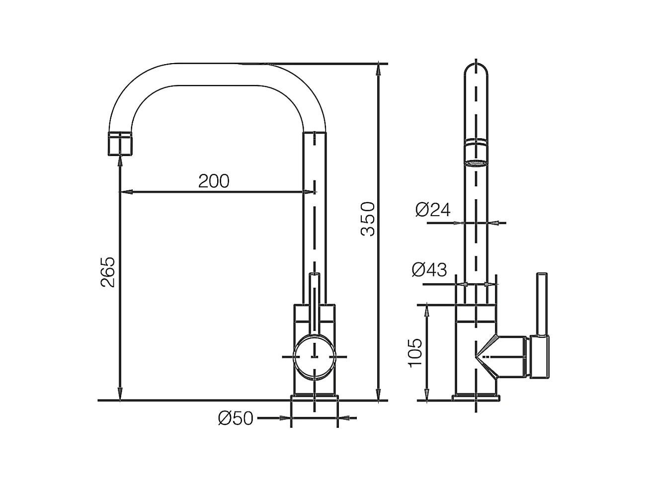 Mitigeur Évier Cuisine noir métal - Design moderne – LOIRA IMEX