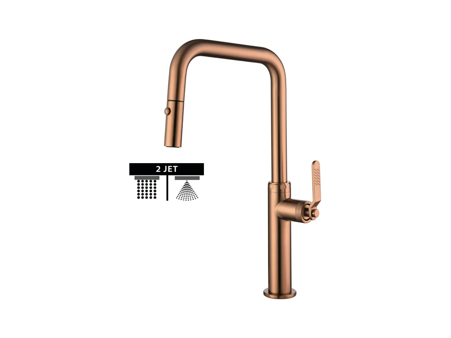 Mitigeur Évier Cuisine avec douchette extractible or rose brossé - Design moderne – NIZA IMEX