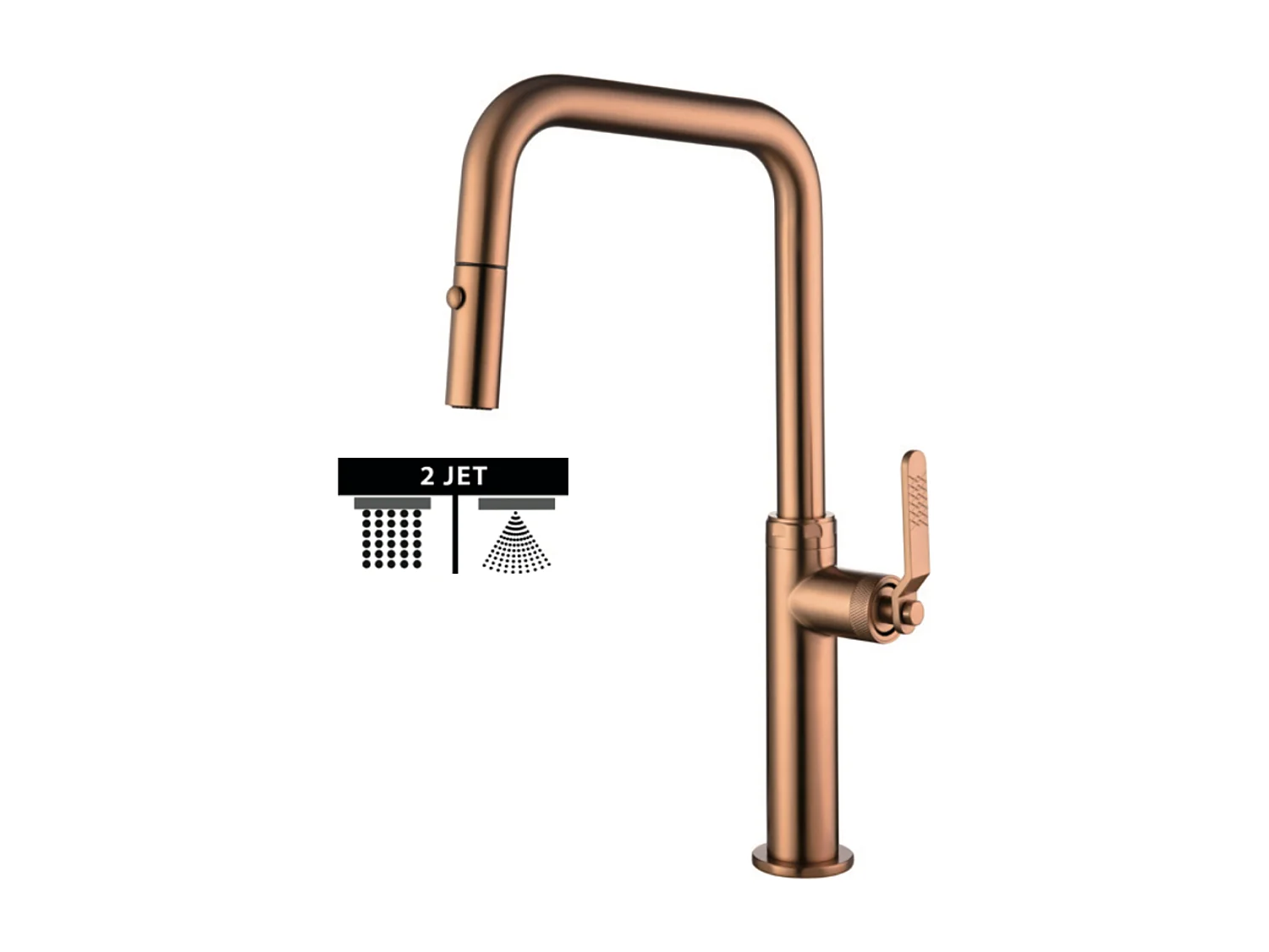 Mitigeur Évier Cuisine avec douchette extractible or rose brossé - Design moderne – NIZA IMEX