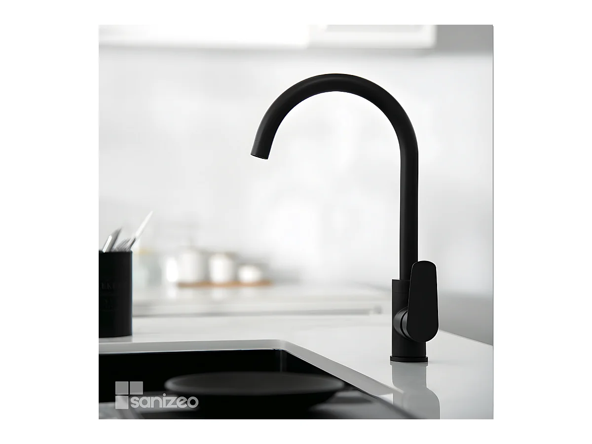Mitigeur Évier Cuisine noir mat - Design moderne – BELGICA IMEX