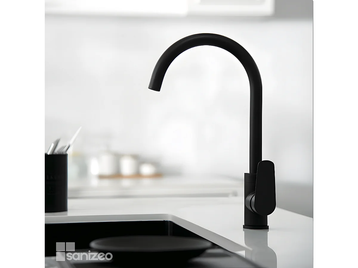 Mitigeur Évier Cuisine noir mat - Design moderne – BELGICA IMEX
