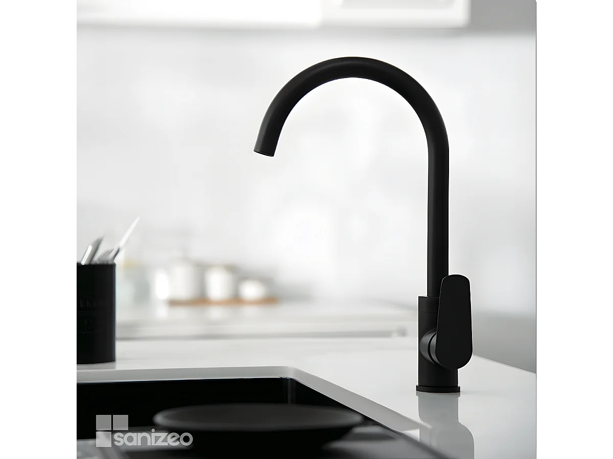 Mitigeur Évier Cuisine noir mat - Design moderne – BELGICA IMEX