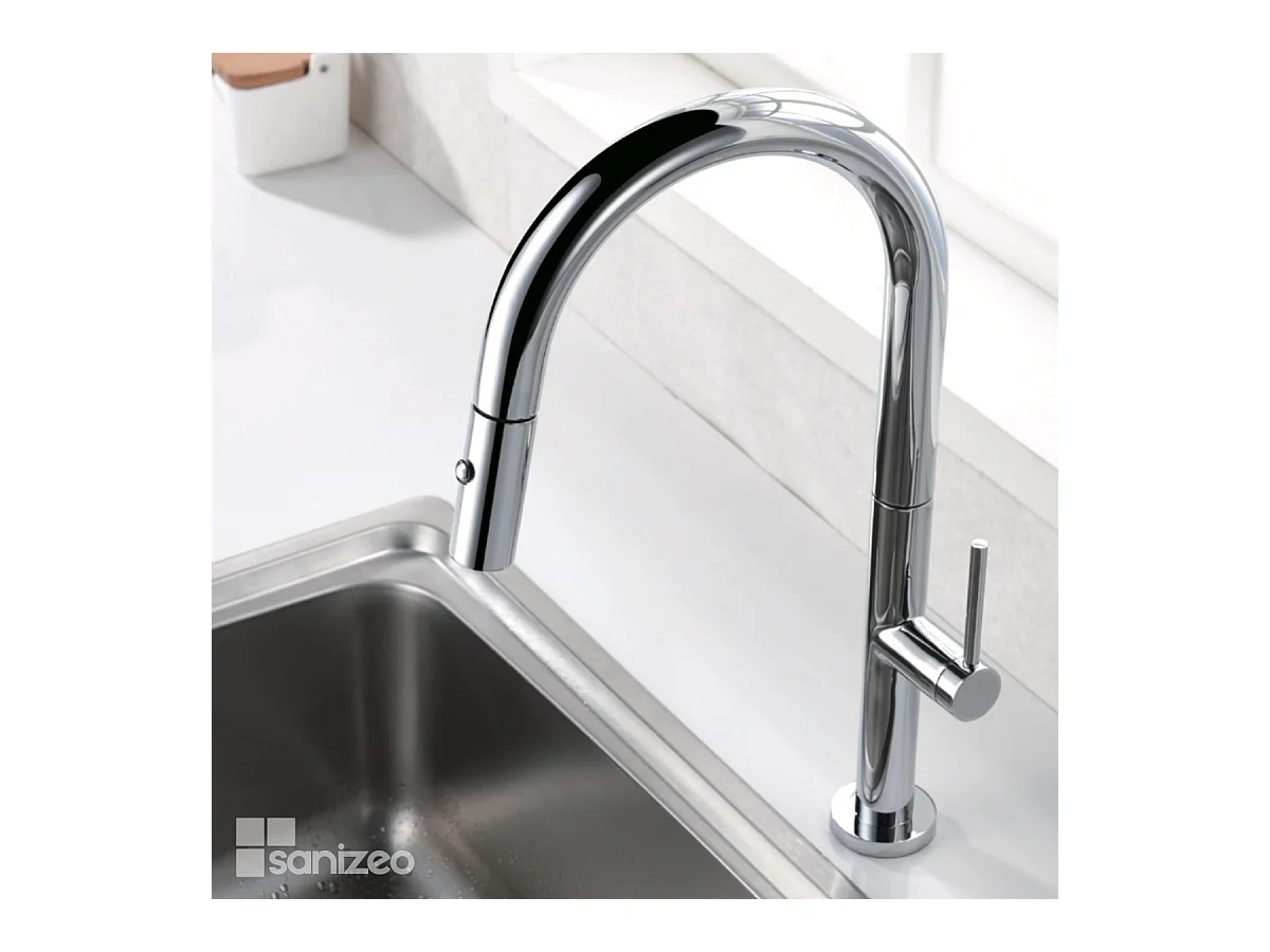 Mitigeur Évier Cuisine avec douchette extractible chromé - Design moderne – SAMOA IMEX
