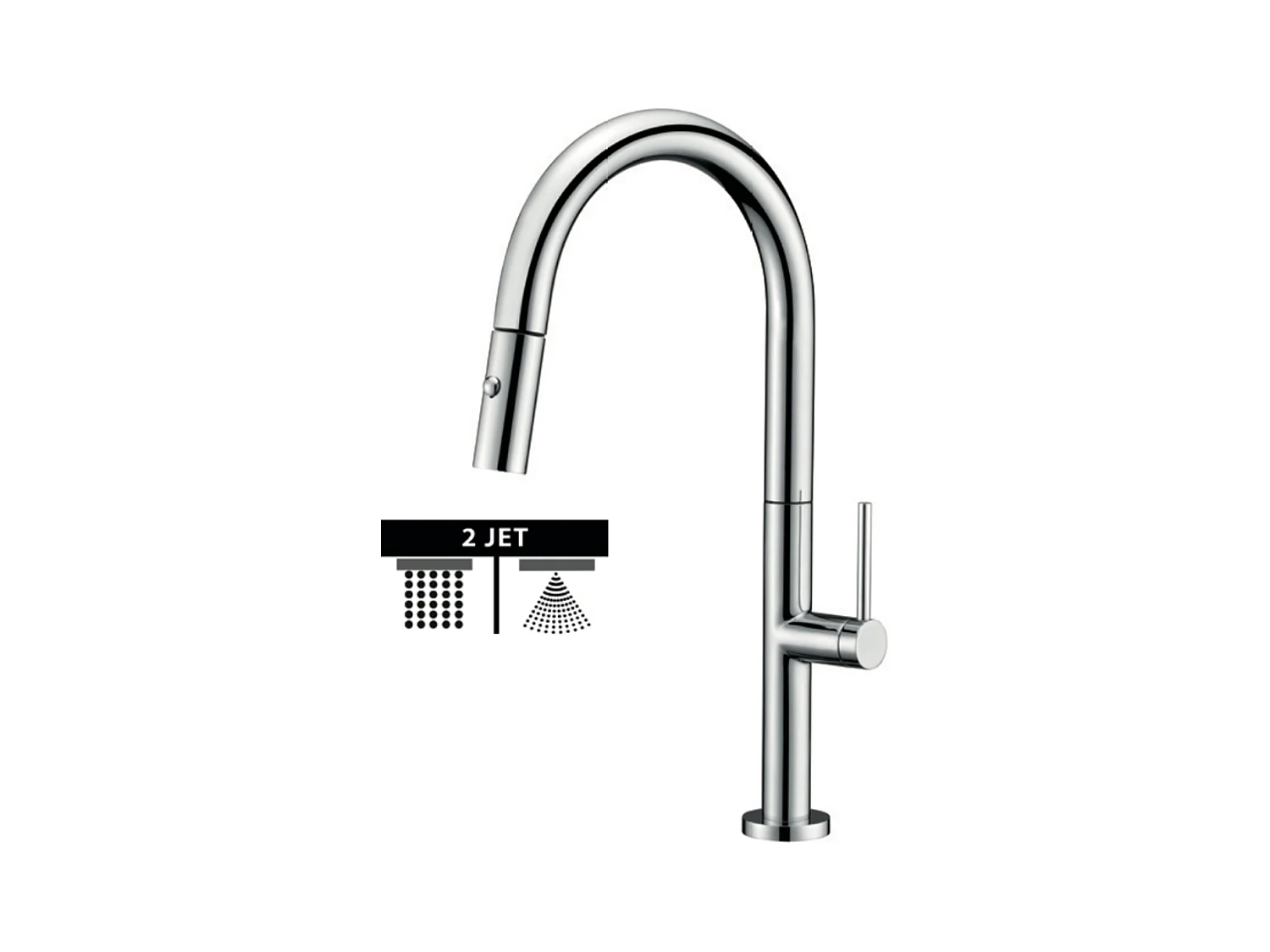 Mitigeur Évier Cuisine avec douchette extractible chromé - Design moderne – SAMOA IMEX