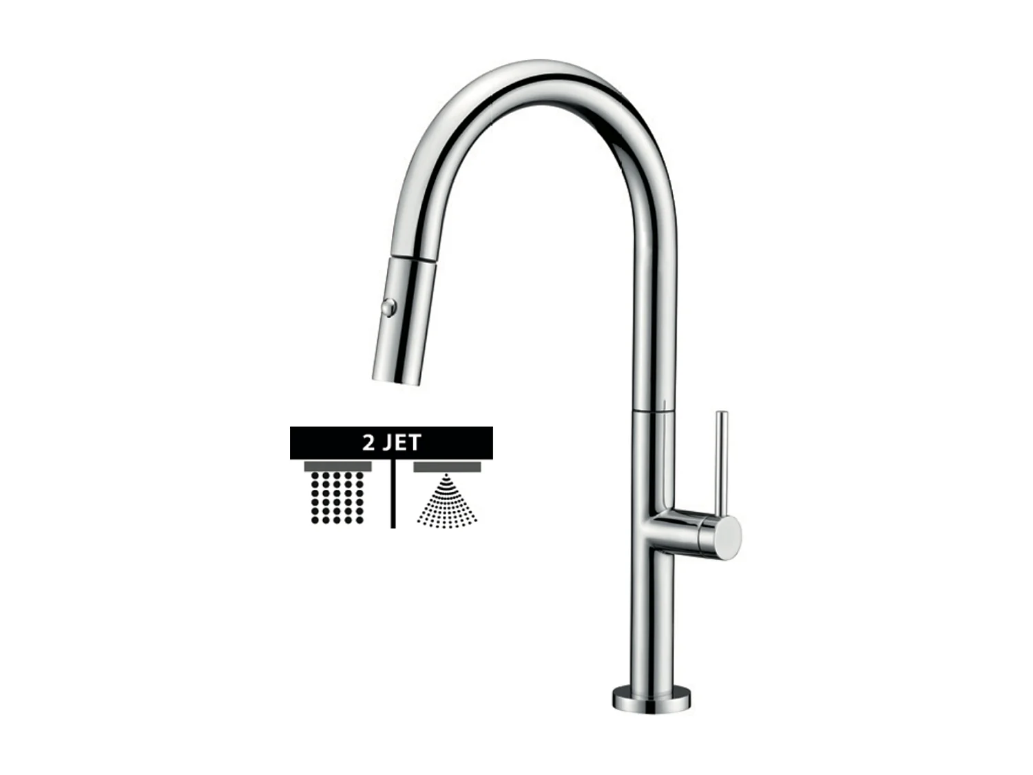 Mitigeur Évier Cuisine avec douchette extractible chromé - Design moderne – SAMOA IMEX