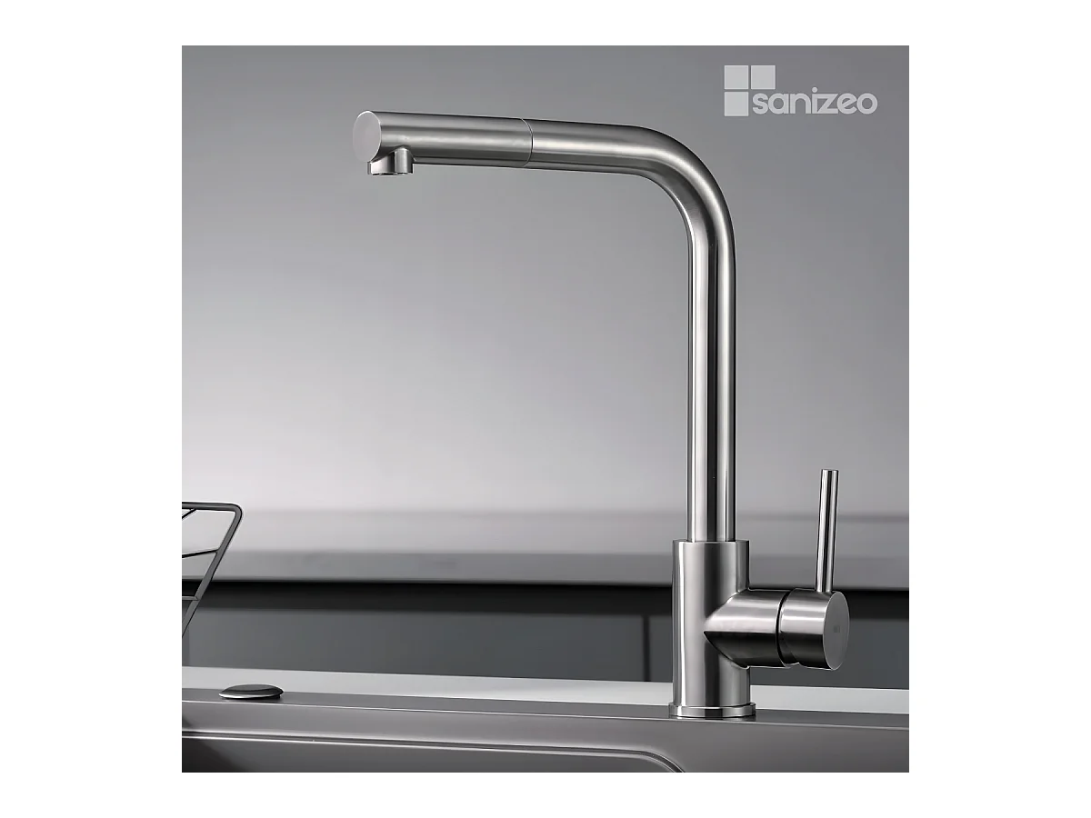 Mitigeur Évier Cuisine avec douchette extractible acier inoxydable - Design moderne – MALTA IMEX