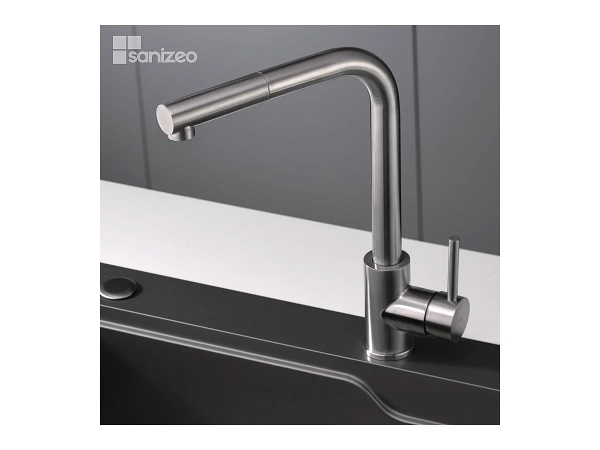 Mitigeur Évier Cuisine avec douchette extractible acier inoxydable - Design moderne – MALTA IMEX