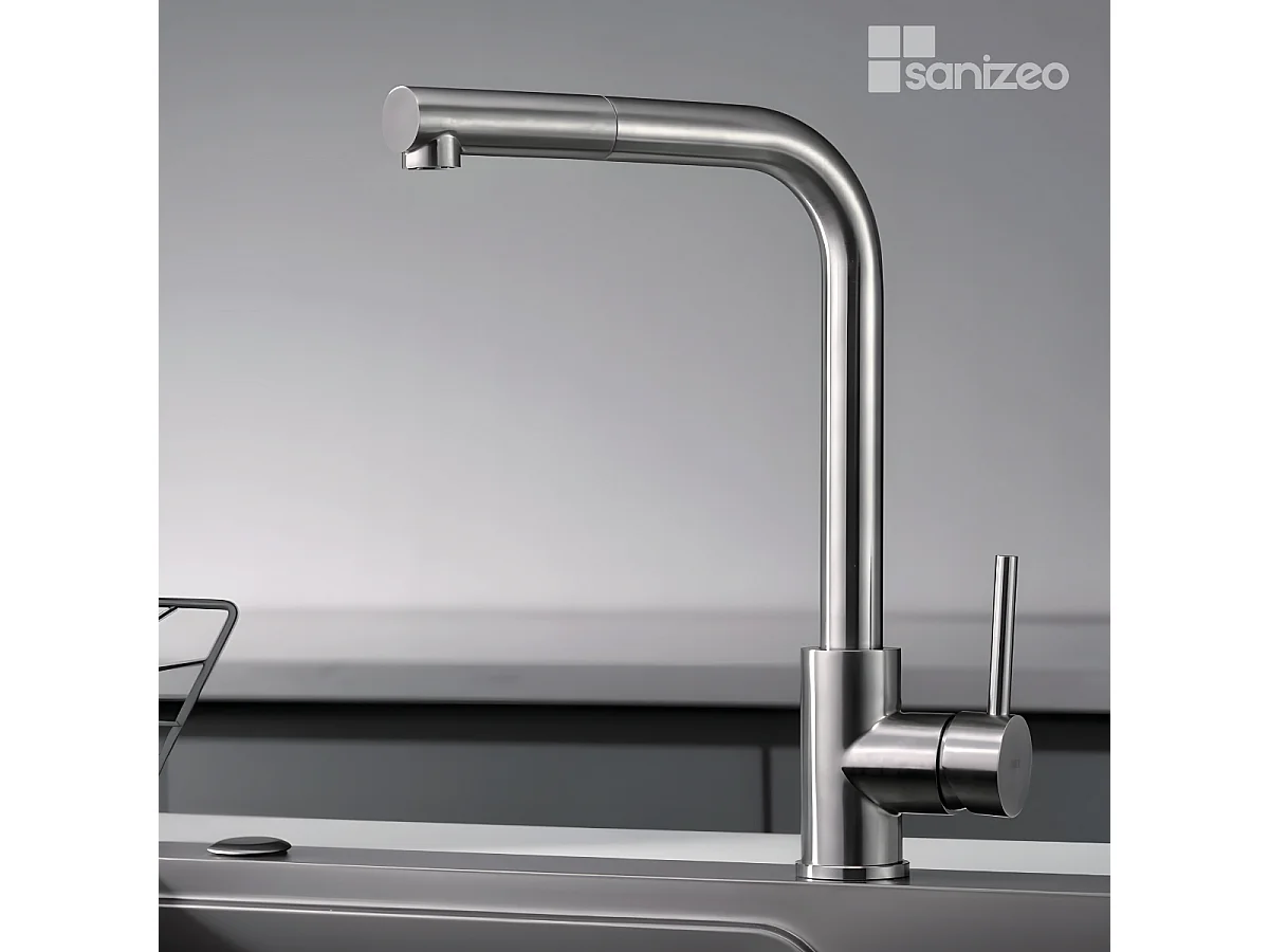 Mitigeur Évier Cuisine avec douchette extractible acier inoxydable - Design moderne – MALTA IMEX