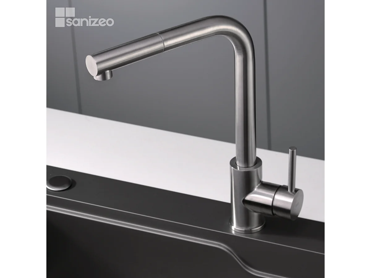 Mitigeur Évier Cuisine avec douchette extractible acier inoxydable - Design moderne – MALTA IMEX