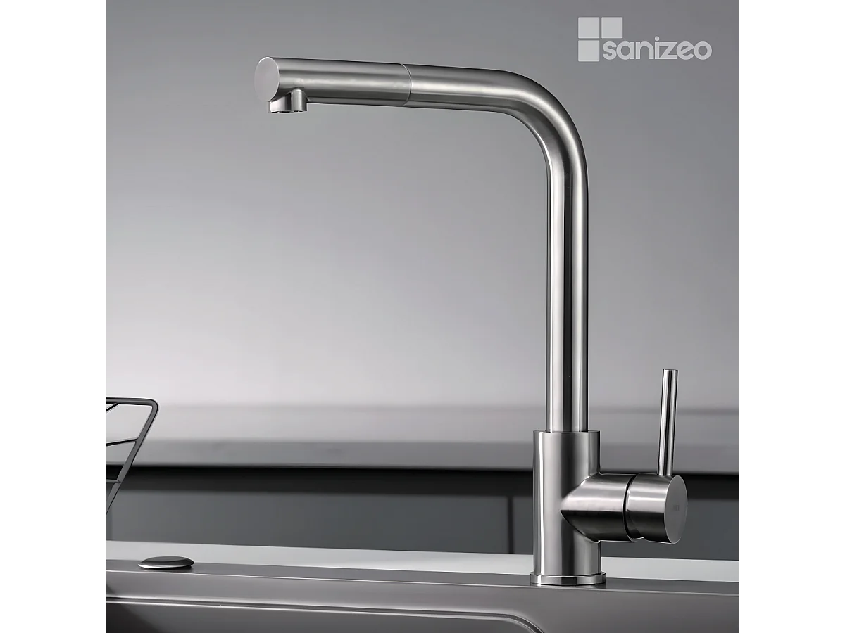 Mitigeur Évier Cuisine avec douchette extractible acier inoxydable - Design moderne – MALTA IMEX