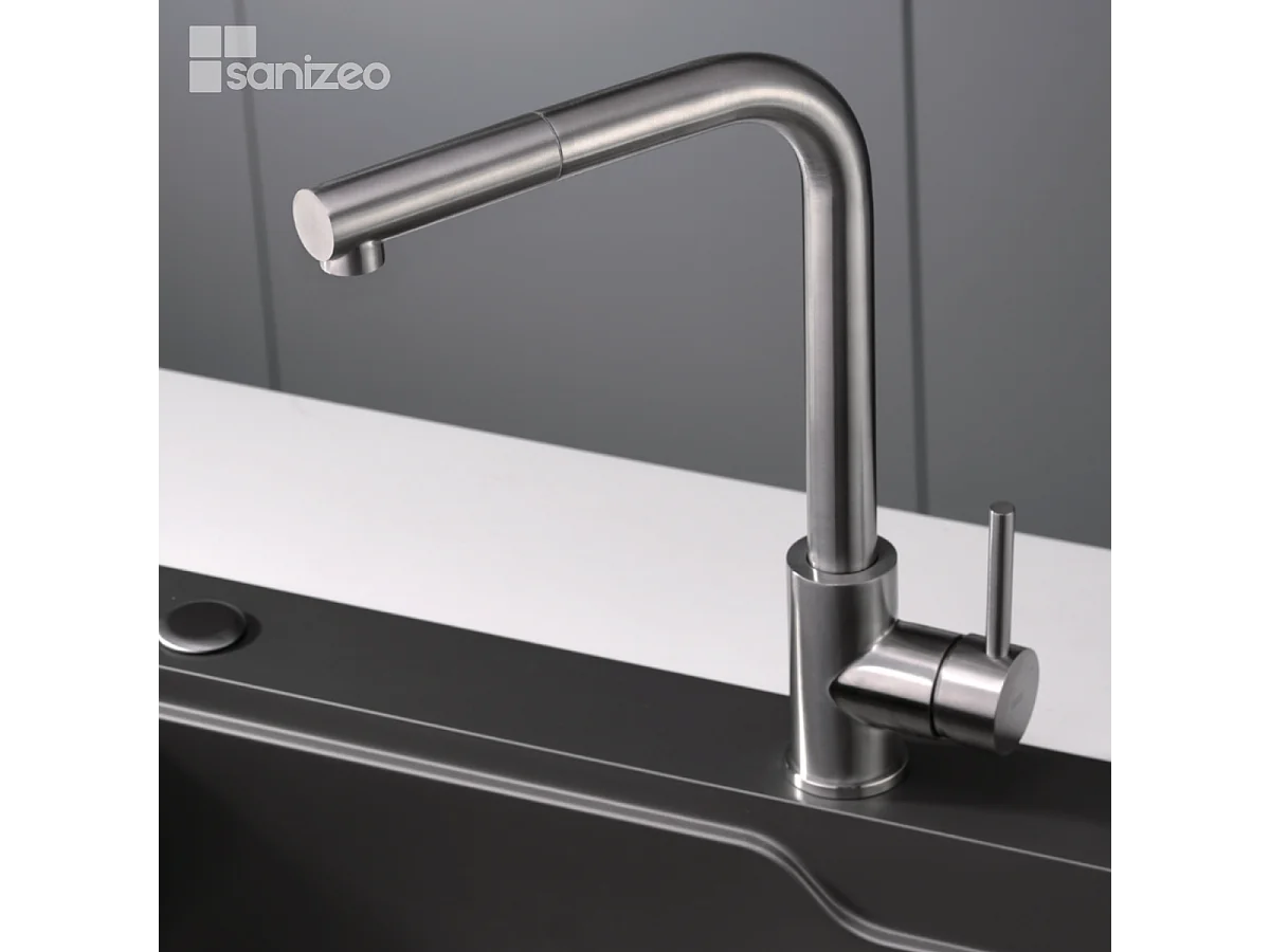 Mitigeur Évier Cuisine avec douchette extractible acier inoxydable - Design moderne – MALTA IMEX