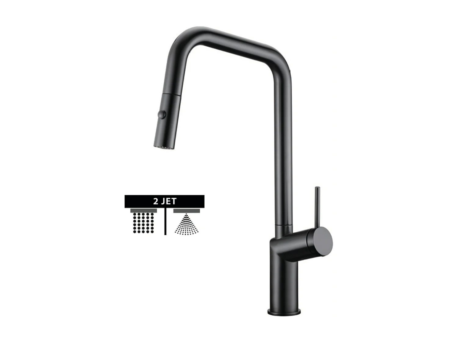 Mitigeur Évier Cuisine avec douchette extractible noir métal - Design moderne – BONN IMEX