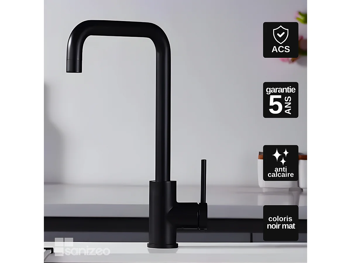 Mitigeur Évier Cuisine noir mat - Design moderne – LOIRA IMEX