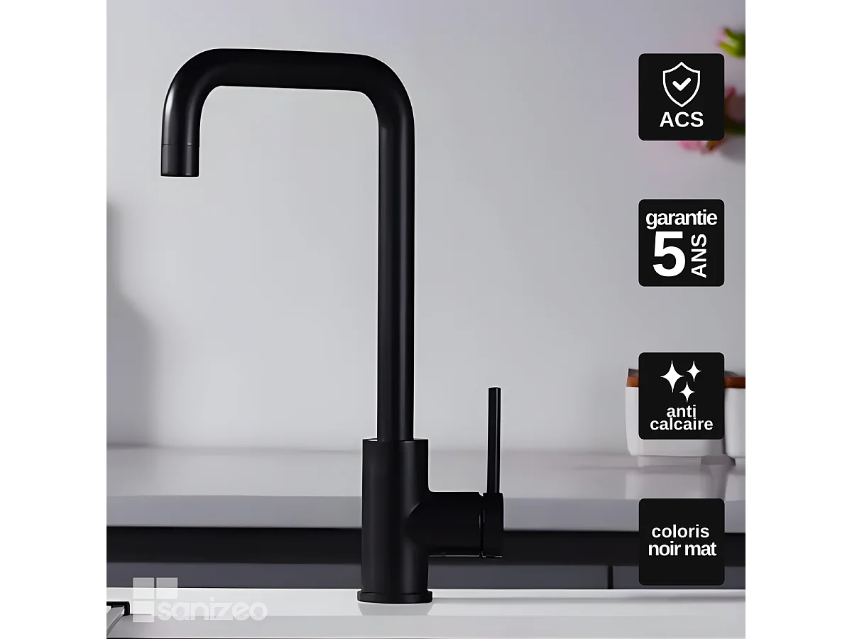 Mitigeur Évier Cuisine noir mat - Design moderne – LOIRA IMEX