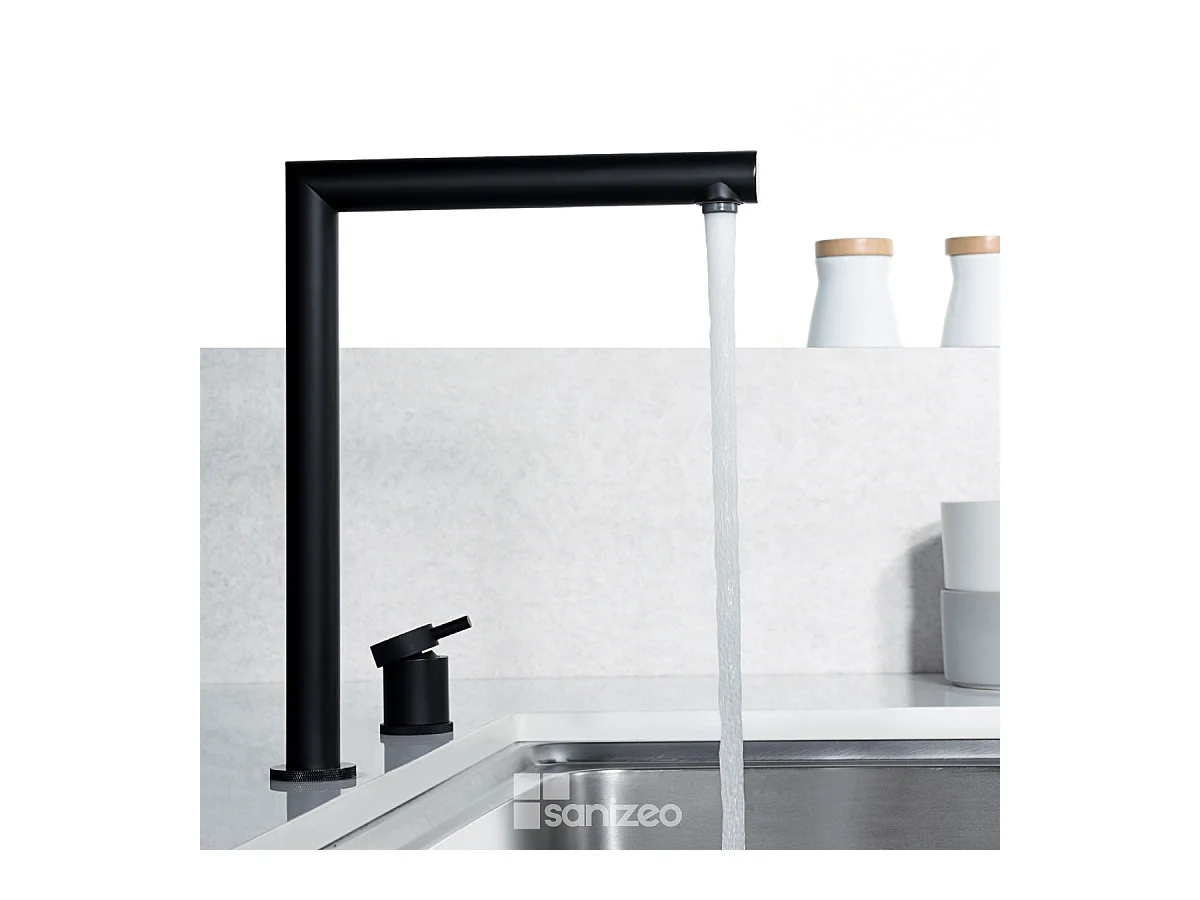 Mitigeur Évier Cuisine rétractable noir mat – Design moderne et Économie d’eau - ITACA IMEX
