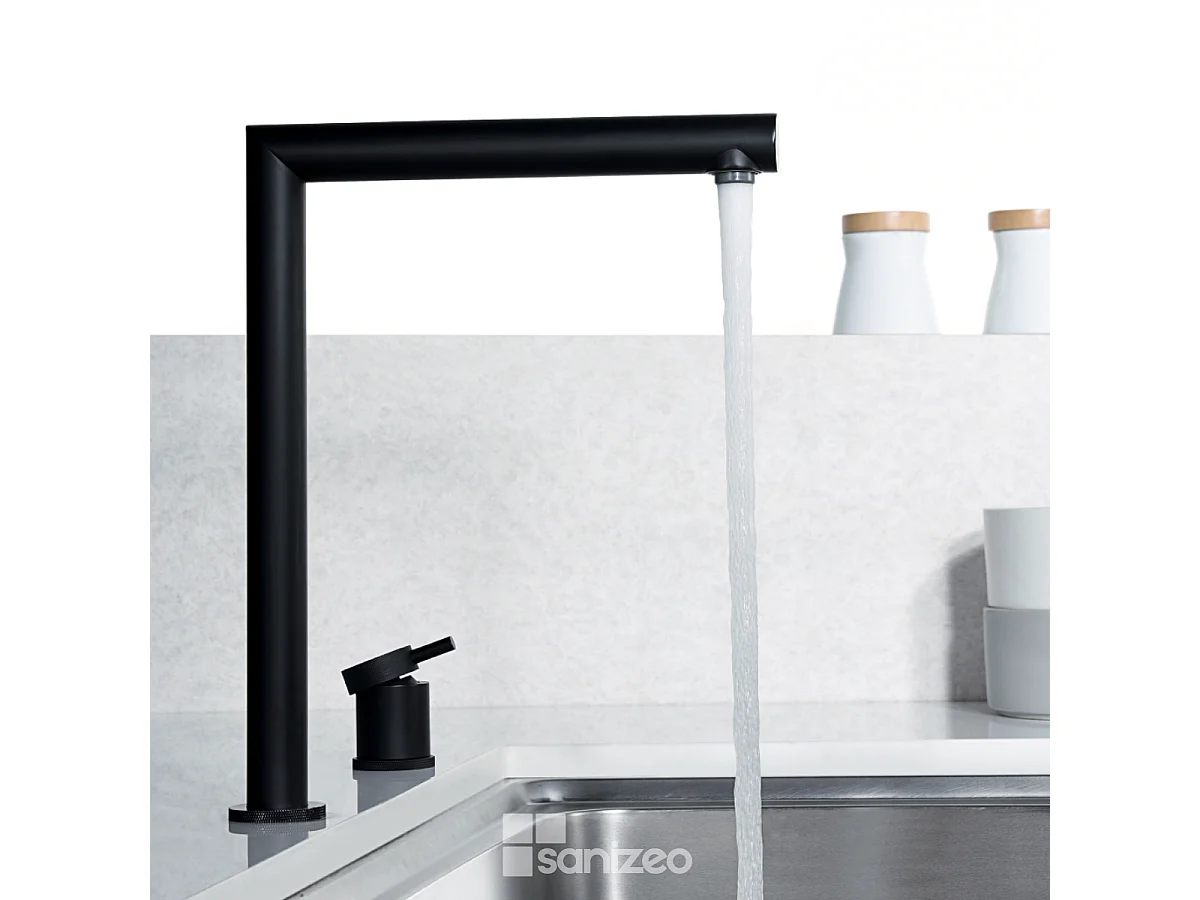 Mitigeur Évier Cuisine rétractable noir mat – Design moderne et Économie d’eau - ITACA IMEX