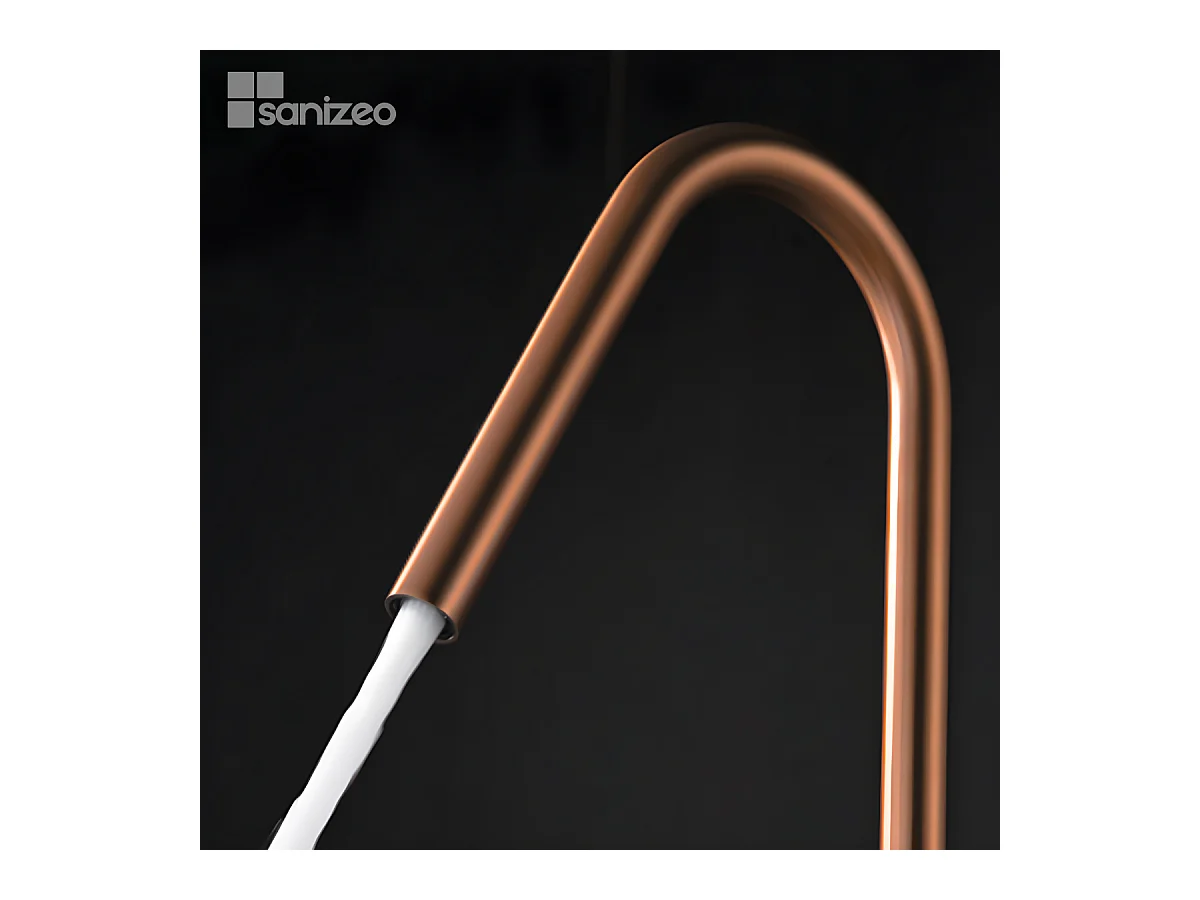 Mitigeur Évier Cuisine avec douchette extractible or rose brossé - Design moderne – KENIA IMEX