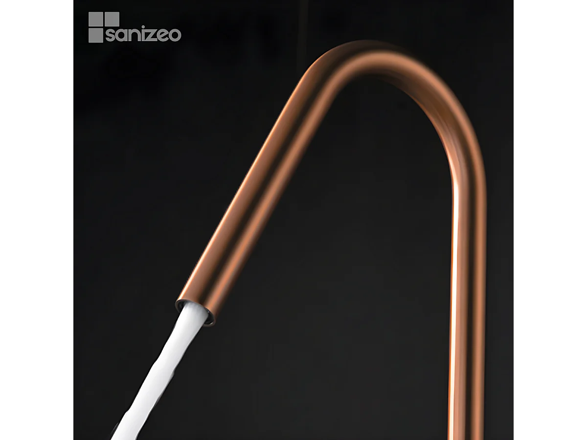 Mitigeur Évier Cuisine avec douchette extractible or rose brossé - Design moderne – KENIA IMEX