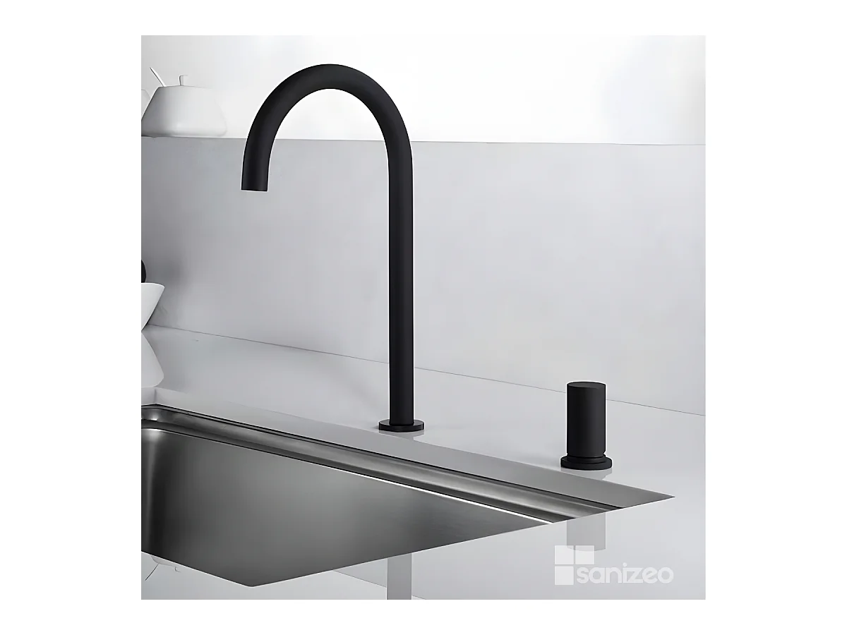 Mitigeur Évier Cuisine noir mat - Design moderne – MANACOR IMEX