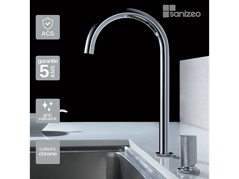 Mitigeur Évier Cuisine chromé - Design moderne – MANACOR IMEX