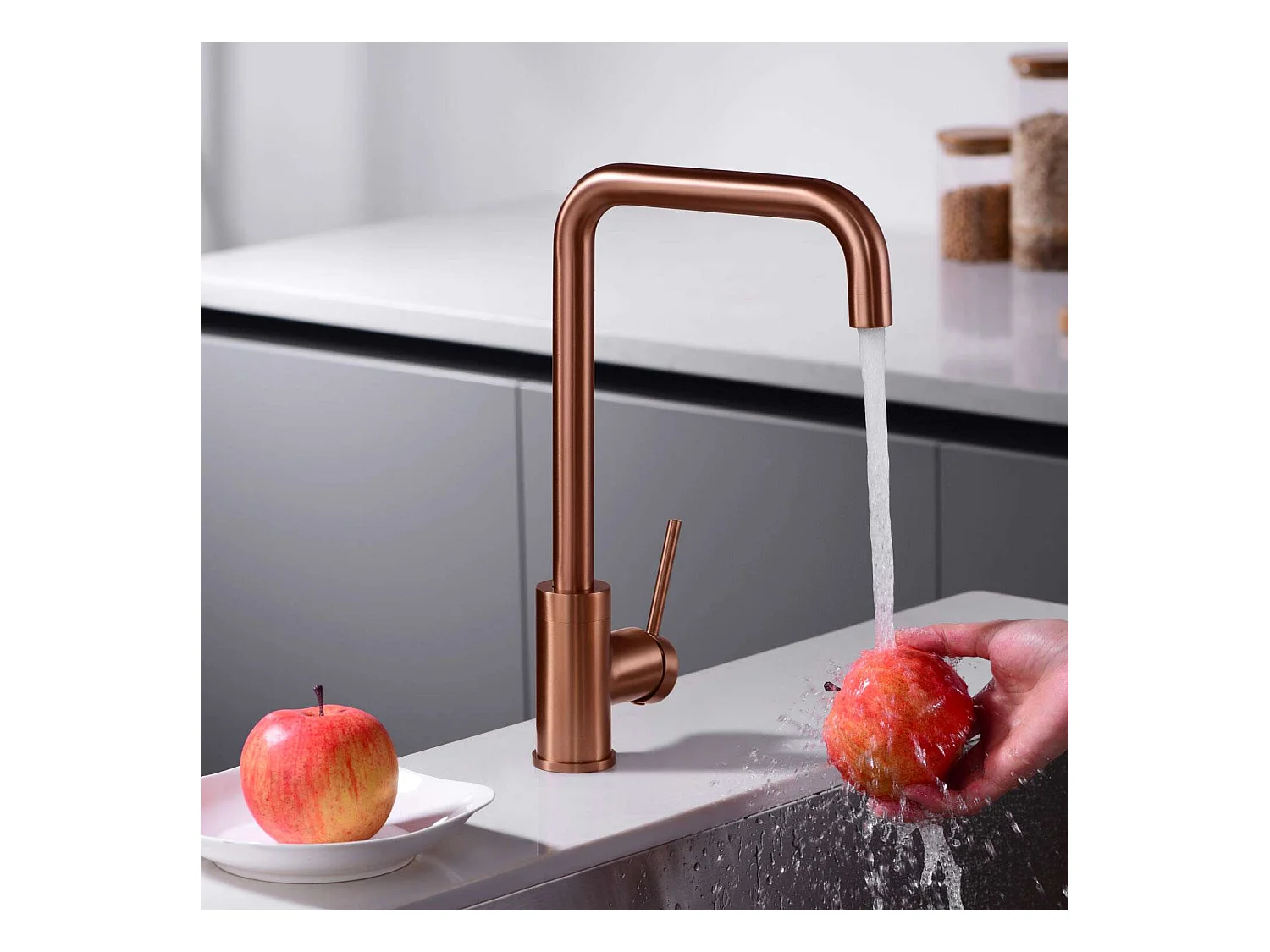 Mitigeur Évier Cuisine or rose brossé - Design moderne – LOIRA IMEX