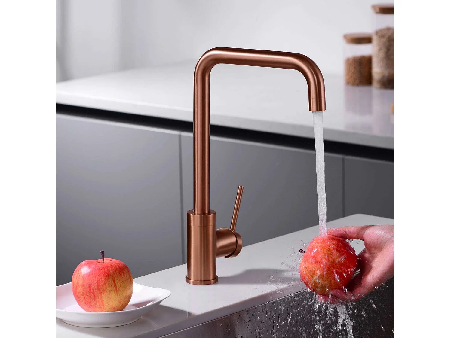 Mitigeur Évier Cuisine or rose brossé - Design moderne – LOIRA IMEX