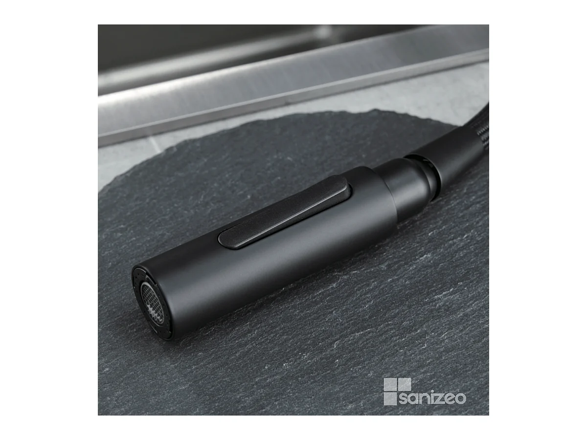 Mitigeur Évier Cuisine avec douchette extractible noir mat - Design moderne – BERNA IMEX