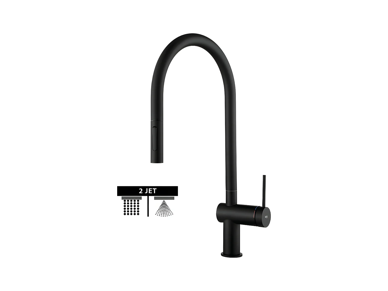 Mitigeur Évier Cuisine avec douchette extractible noir mat - Design moderne – BERNA IMEX