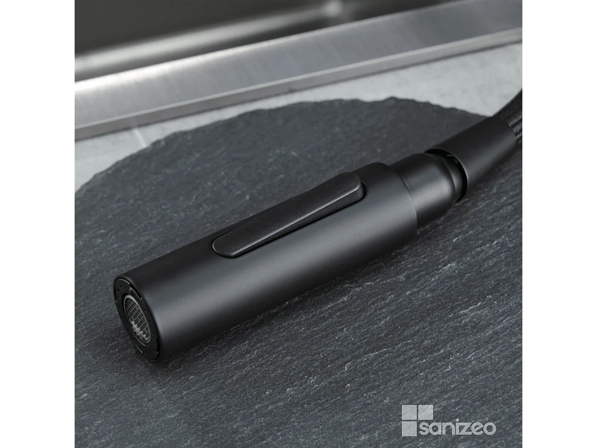 Mitigeur Évier Cuisine avec douchette extractible noir mat - Design moderne – BERNA IMEX