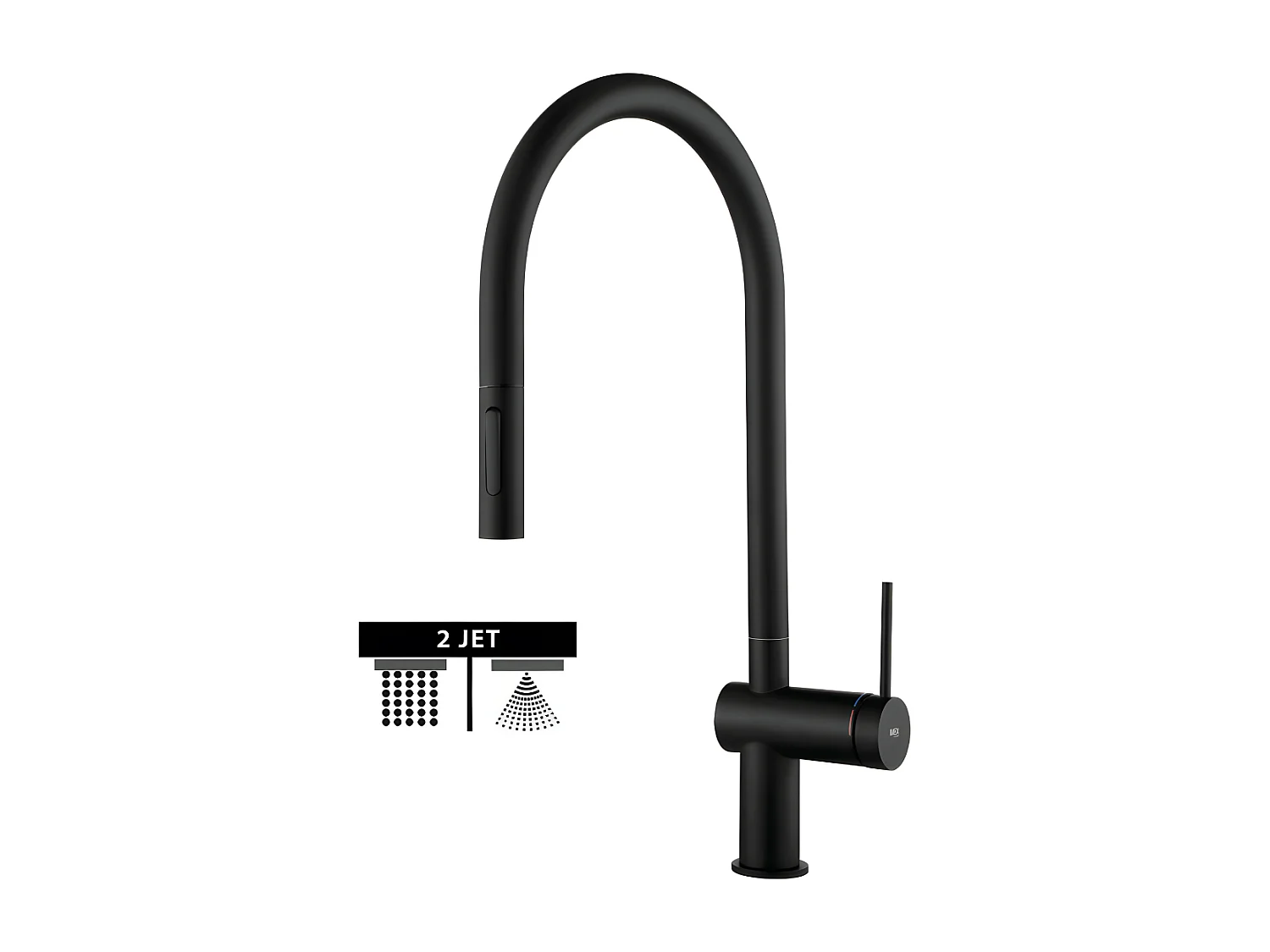 Mitigeur Évier Cuisine avec douchette extractible noir mat - Design moderne – BERNA IMEX