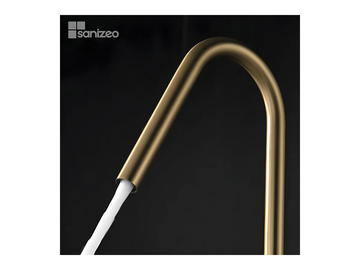 Mitigeur Évier Cuisine avec douchette extractible or brossé - Design moderne – KENIA IMEX