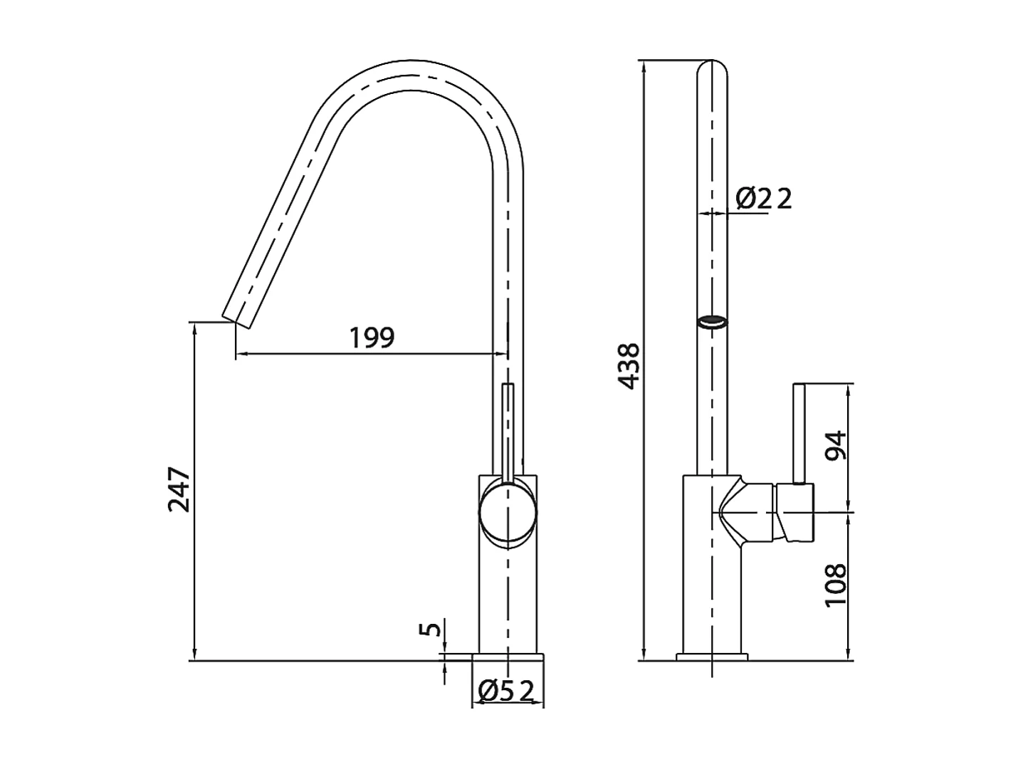 Mitigeur Évier Cuisine avec douchette extractible or brossé - Design moderne – KENIA IMEX
