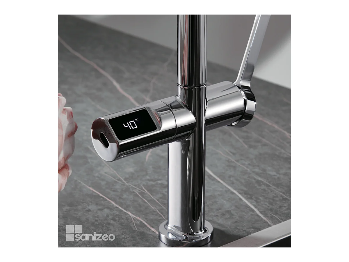 Mitigeur Évier Cuisine/Écran avec douchette extractible chromé - Design moderne – TURIN IMEX