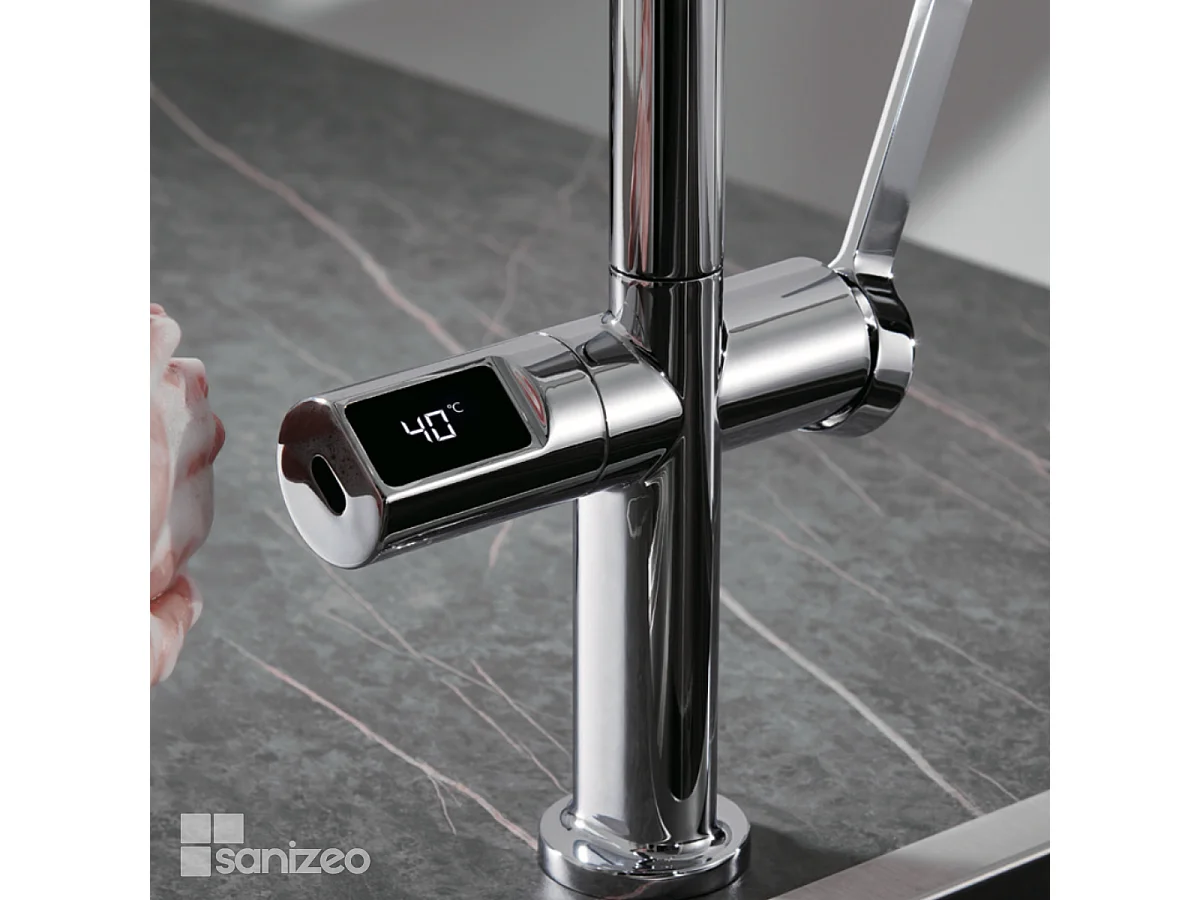 Mitigeur Évier Cuisine/Écran avec douchette extractible chromé - Design moderne – TURIN IMEX