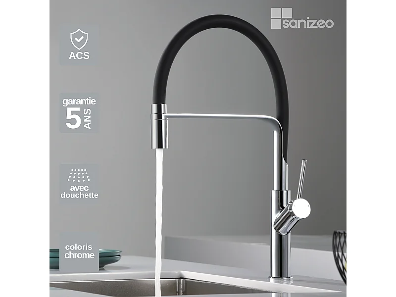 Mitigeur Évier Cuisine avec douchette extractible chromé - Design moderne – SENA IMEX