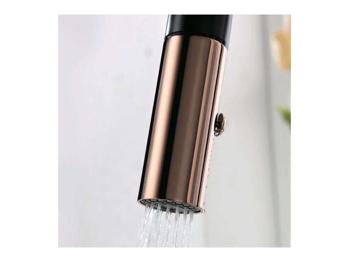 Mitigeur Évier Cuisine avec douchette extractible noir/or - Design moderne – SAMOA IMEX