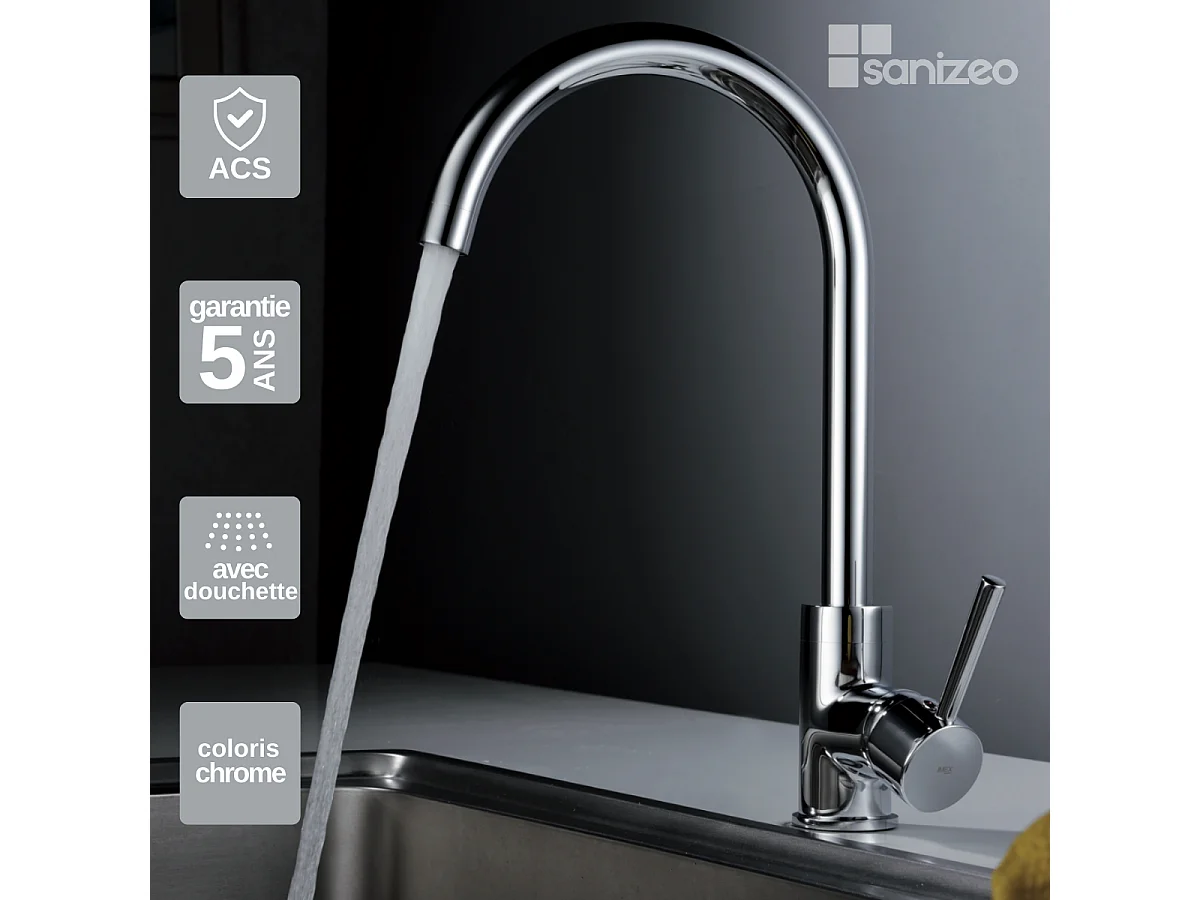 Mitigeur Évier Cuisine chromé - Design moderne – LYON IMEX