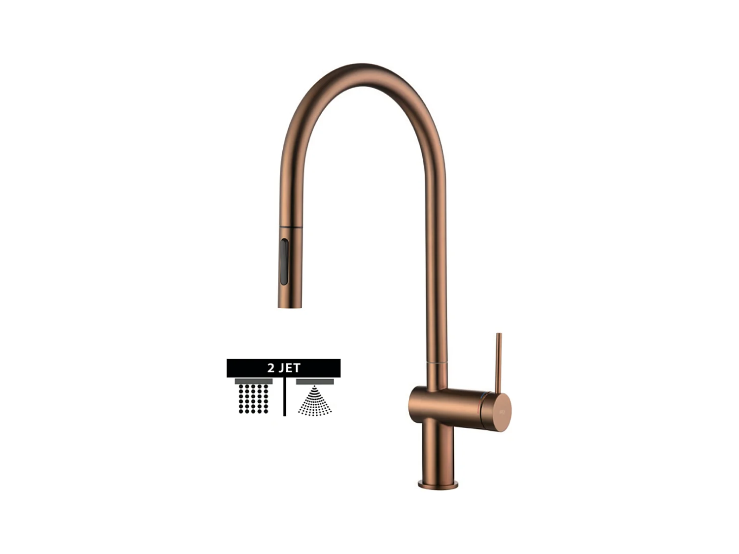 Mitigeur Évier Cuisine avec douchette extractible or rose brossé - Design moderne – BERNA IMEX