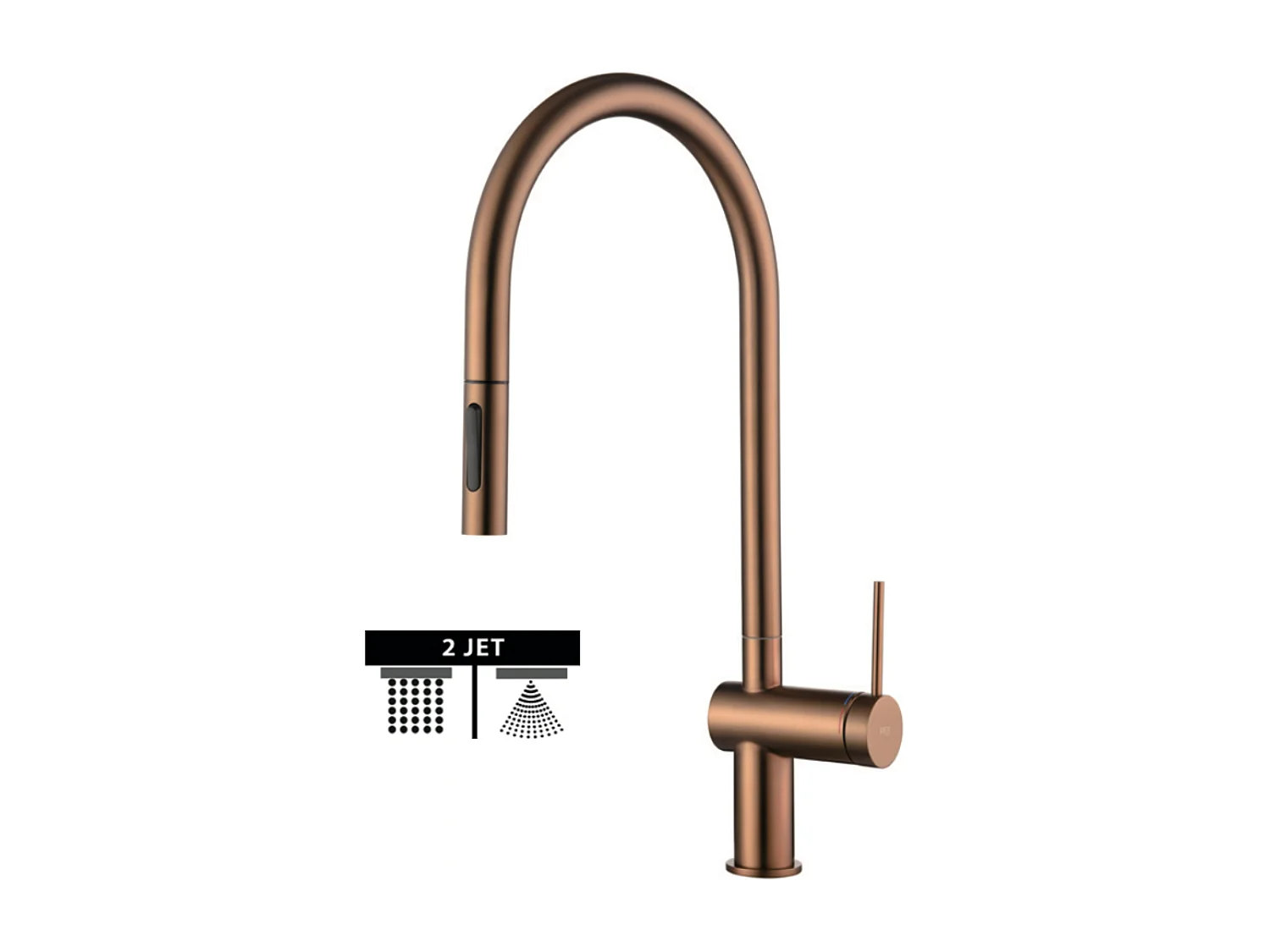 Mitigeur Évier Cuisine avec douchette extractible or rose brossé - Design moderne – BERNA IMEX