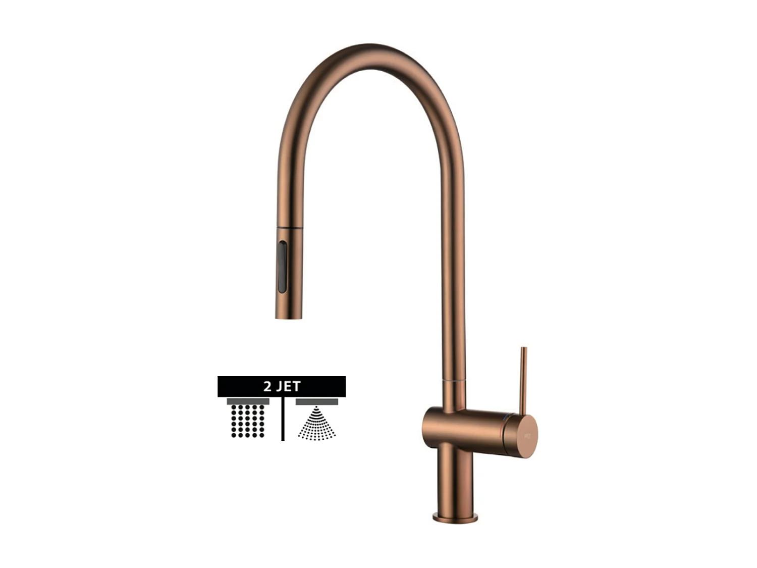 Mitigeur Évier Cuisine avec douchette extractible or rose brossé - Design moderne – BERNA IMEX