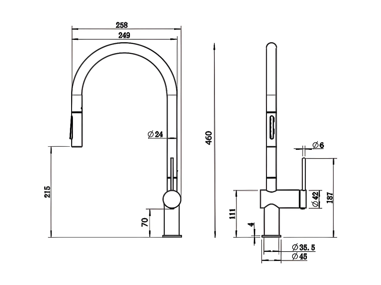 Mitigeur Évier Cuisine avec douchette extractible or rose brossé - Design moderne – BERNA IMEX