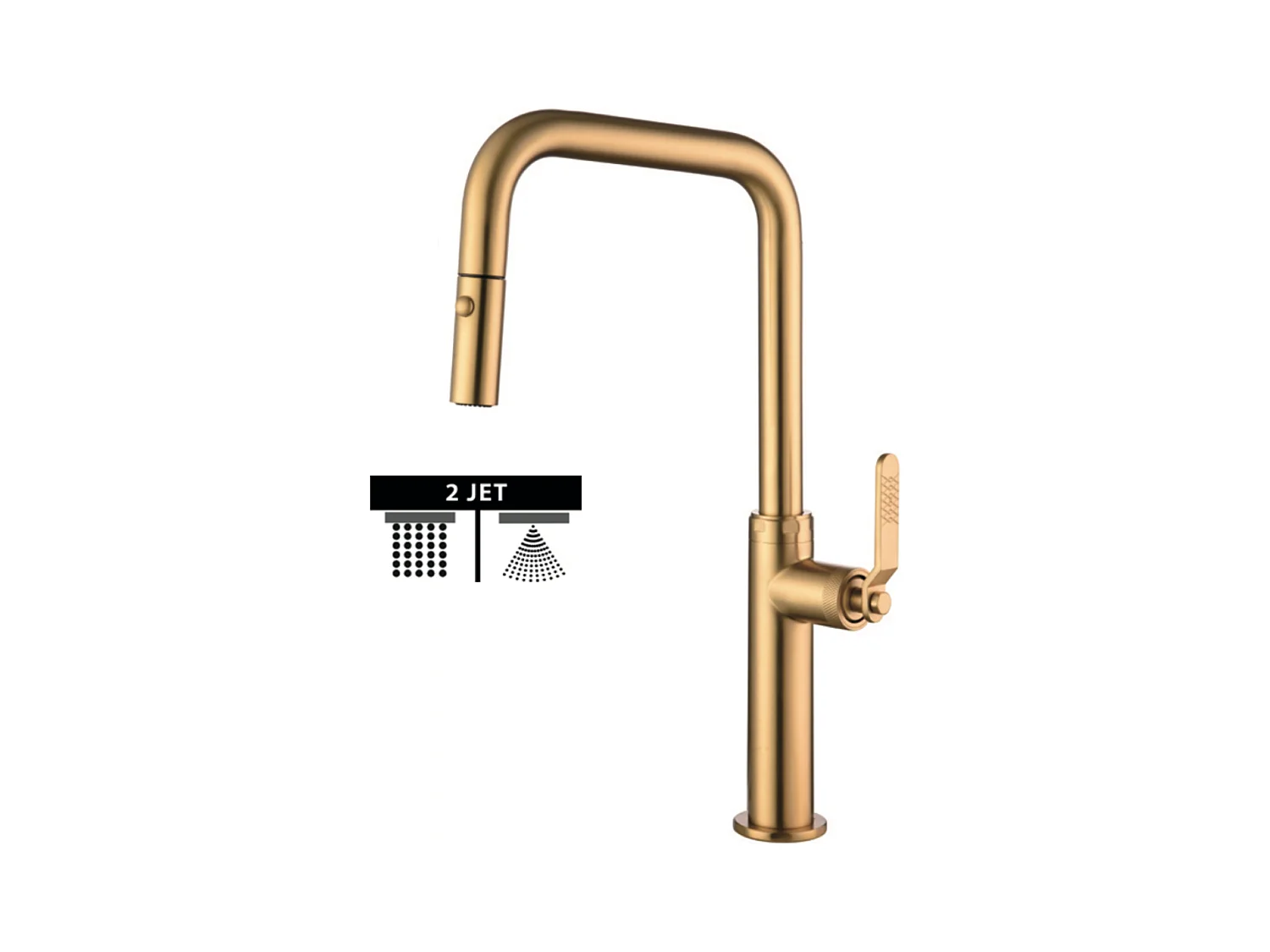 Mitigeur Évier Cuisine avec douchette extractible or brossé - Design moderne – NIZA IMEX