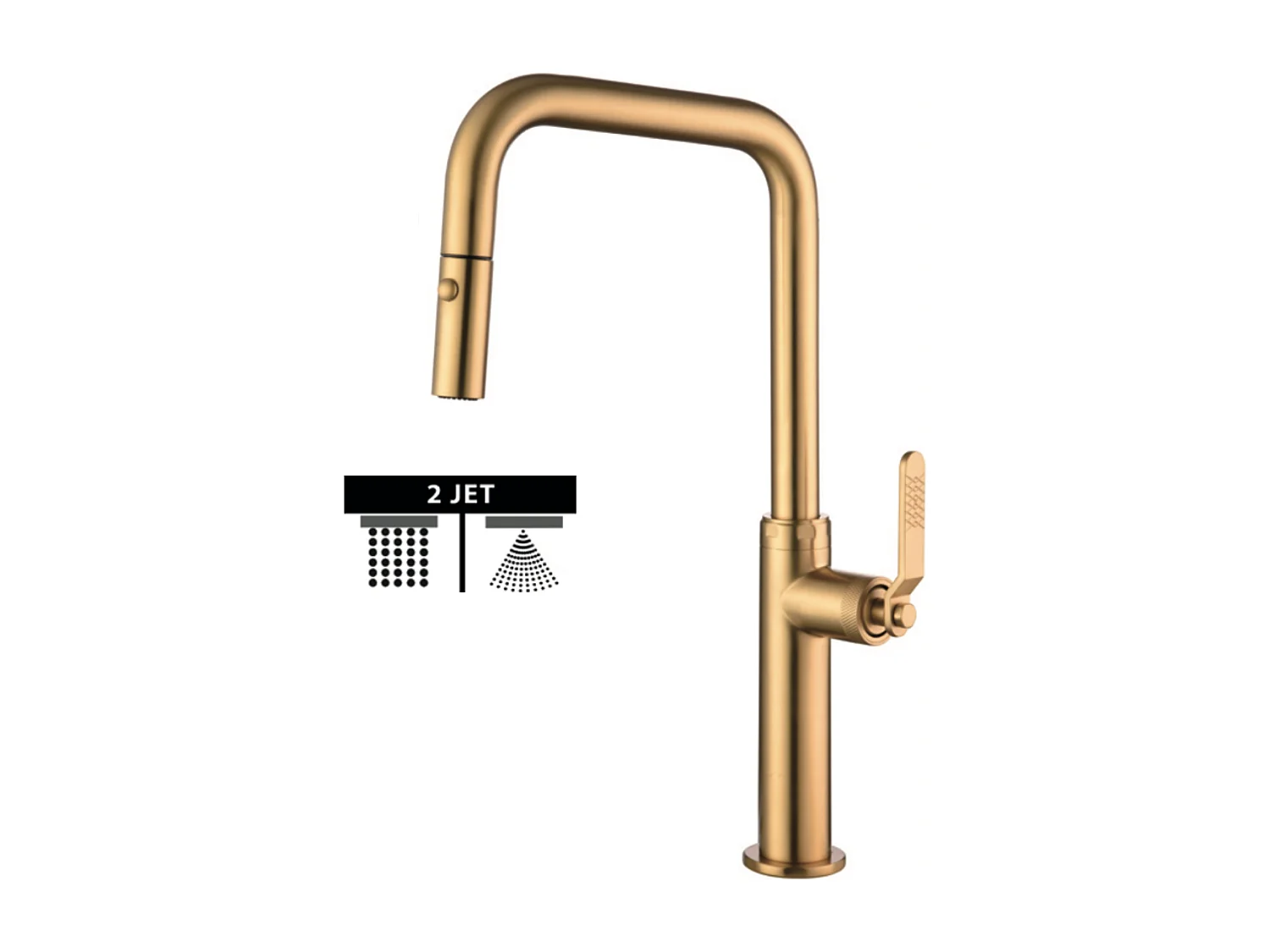 Mitigeur Évier Cuisine avec douchette extractible or brossé - Design moderne – NIZA IMEX