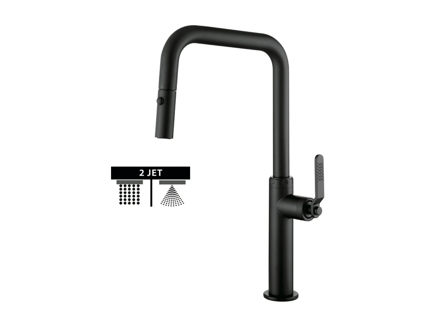 Mitigeur Évier Cuisine avec douchette extractible noir mat - Design moderne – NIZA IMEX