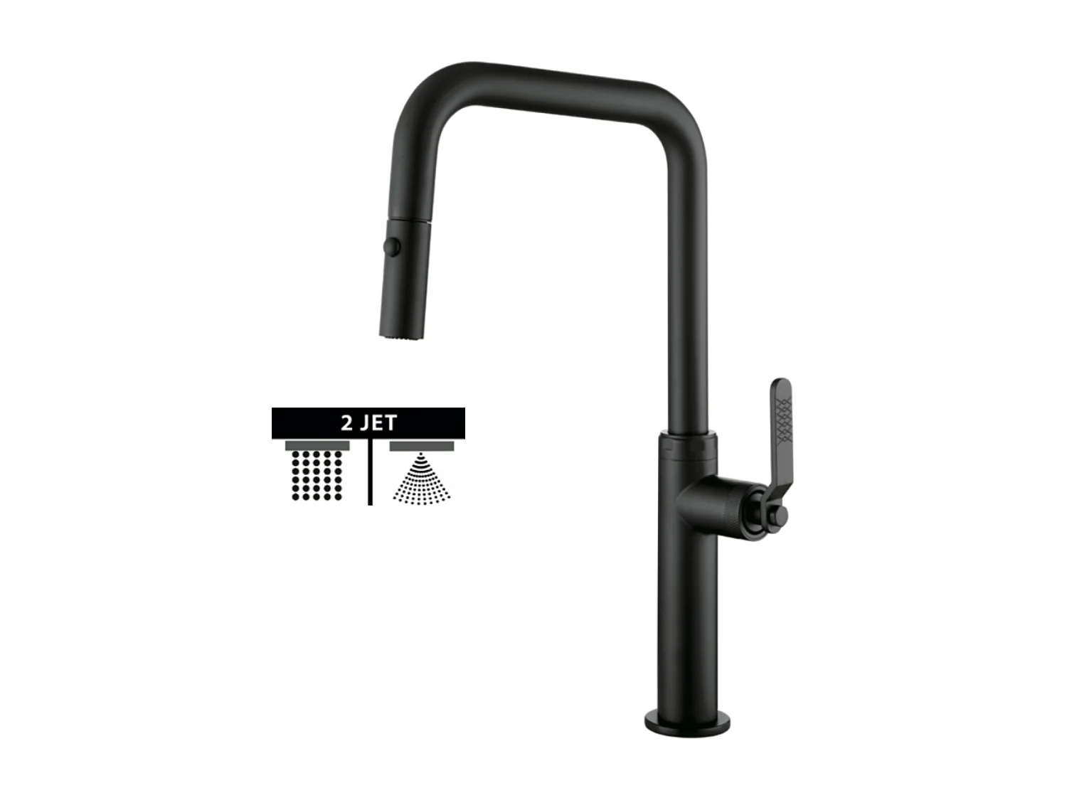 Mitigeur Évier Cuisine avec douchette extractible noir mat - Design moderne – NIZA IMEX