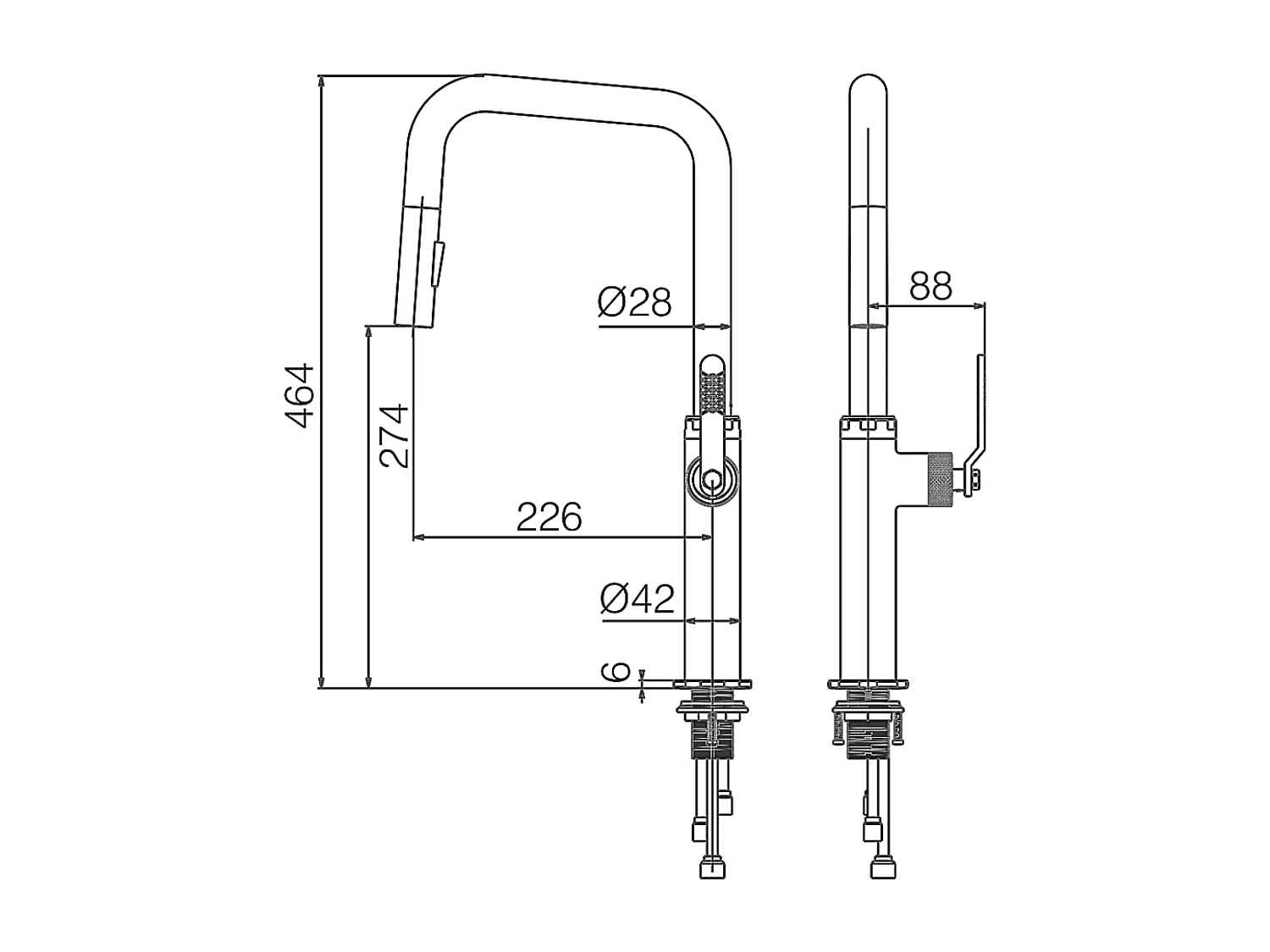 Mitigeur Évier Cuisine avec douchette extractible noir mat - Design moderne – NIZA IMEX
